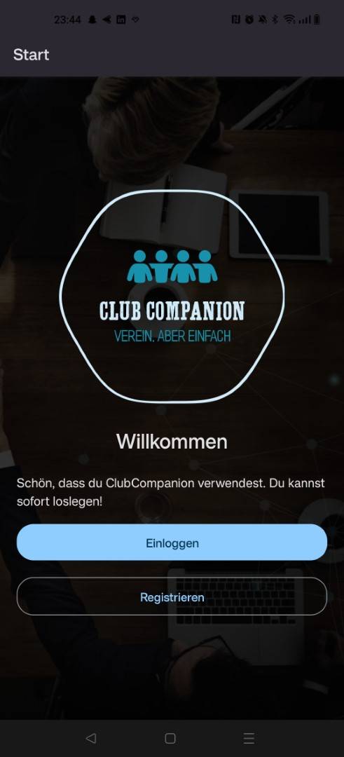 Startseite der ClubCompanion-App